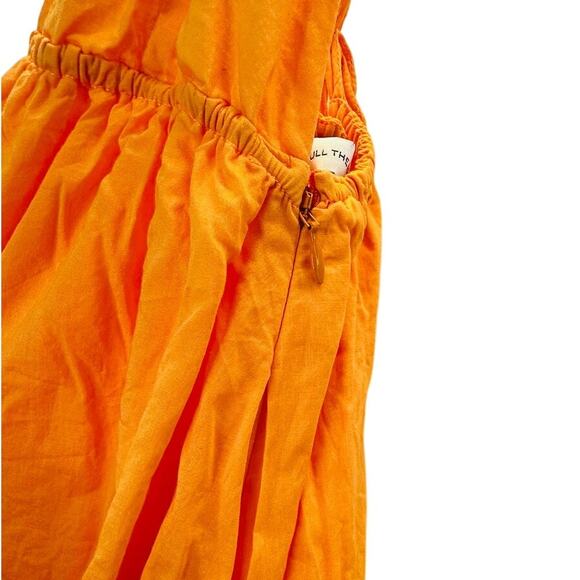 FAITHFULL the Brand Wilonna Midi Tiered Midi Dress in Orange Mago size Small - Picture 9 of 10